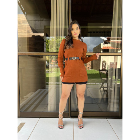 Vestido Com Cinto - TAM M