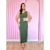 Vestido Midi Viscose Canelado - TAQM UN Vestido Midi Viscose Canelado - TAQM UN