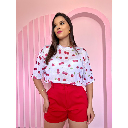 Cropped Cereja - TAM M